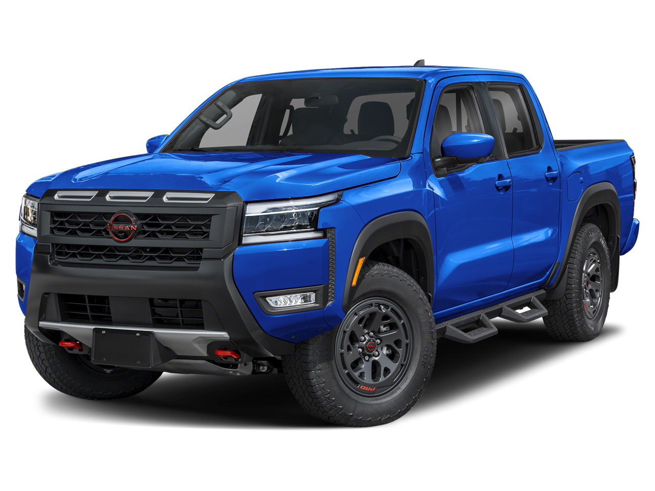 2025 Nissan Frontier PRO-4X in Bluestone Pearl — front three-quarter view